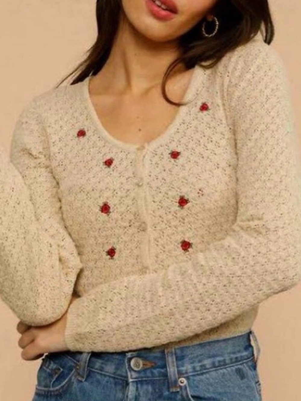 Rouje NWT Giovanna Cardigan Ficelle Size 40 US 8 Pointelle Knit